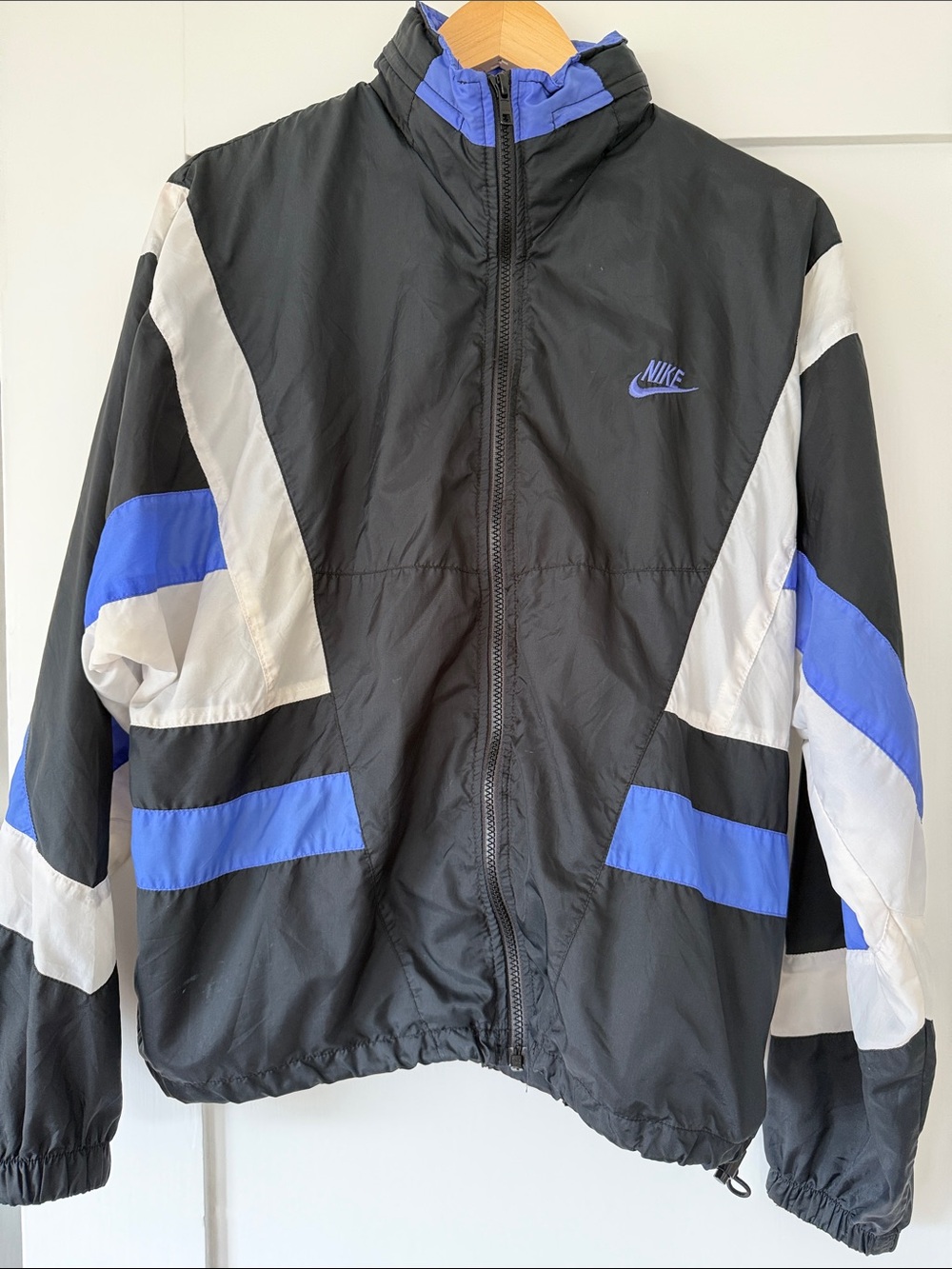 Nike Black, Blue & White Vintage Windbreaker Jacket